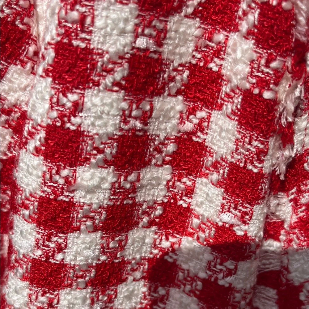 Ann Taylor Red and White Checkered Blazer - Picture 4 of 6